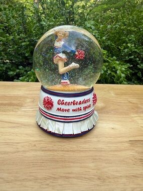 Cheerleader Music Box Snow Globe! Retired Collectible!